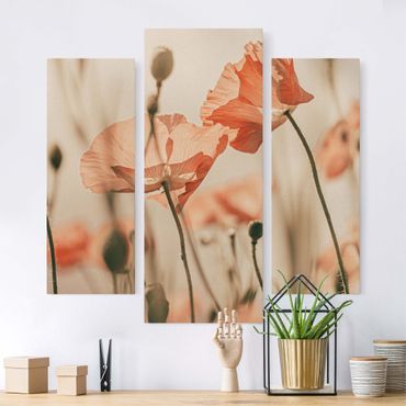 Print on canvas - Poppy Flowers In Summer Breeze