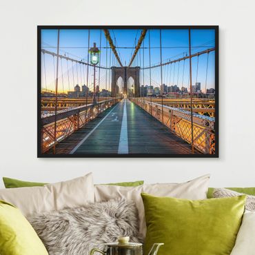 Framed poster - Dawn On The Brooklyn Bridge