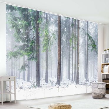 Sliding panel curtains set - Conifers In Winter - Panel