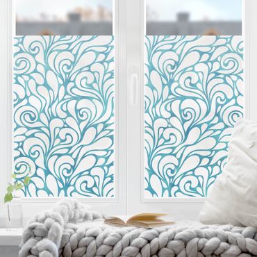 Window decoration - Natural Pattern With Loops In Blue