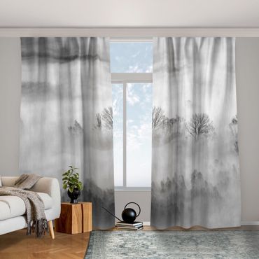 Curtain - Fog during Sunrise Black And White