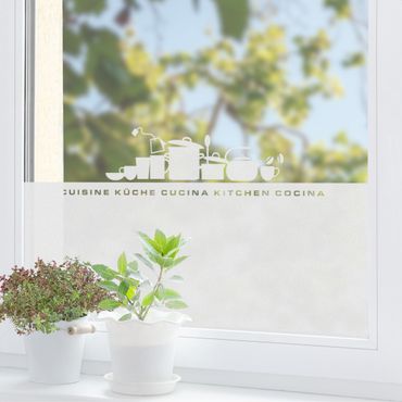 Window film - No.ul926 kitchen silhouette border