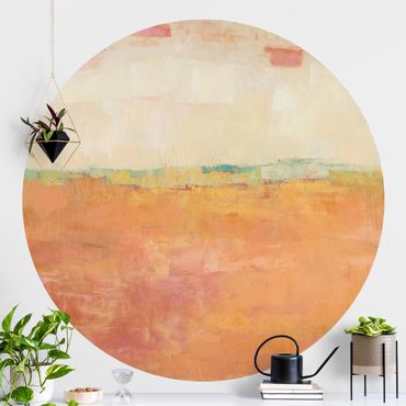 Self-adhesive round wallpaper - Oasis In The Desert