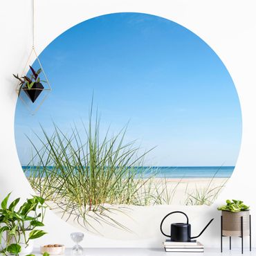 Self-adhesive round wallpaper beach - Baltic Sea Coast