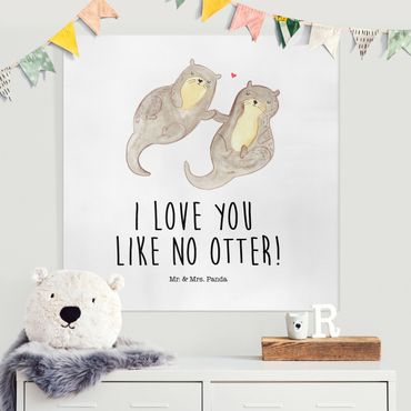 Print on canvas - Mr. & Mrs. Panda - Otter - I Love You