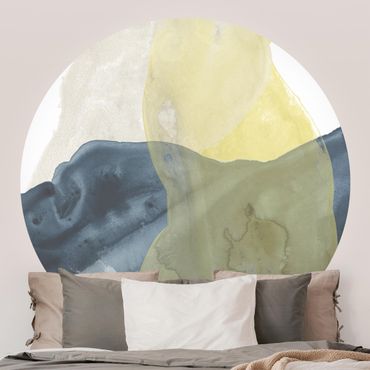 Self-adhesive round wallpaper - Ocean And Desert III