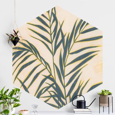 Self-adhesive hexagonal pattern wallpaper - Palm Fronds In Sunlight