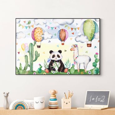 Interchangeable print - Panda And Lama Watercolour