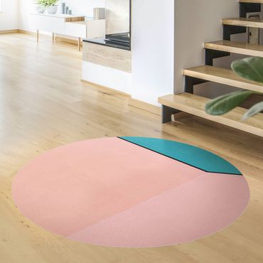 Vinyl Floor Mat round - Peach Coloured Thickness