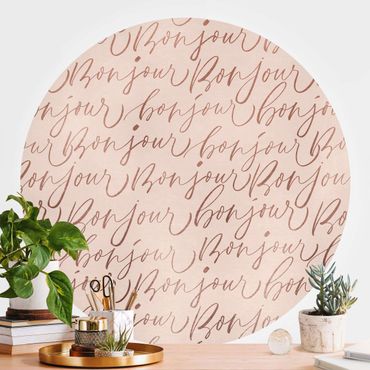 Self-adhesive round wallpaper - Powder Pink Bonjour
