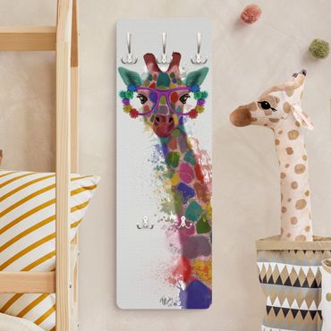 Coat rack kids - Rainbow Splash Giraffe