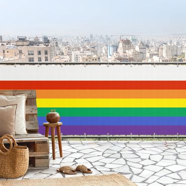 Balcony privacy screen - Rainbow Stripes