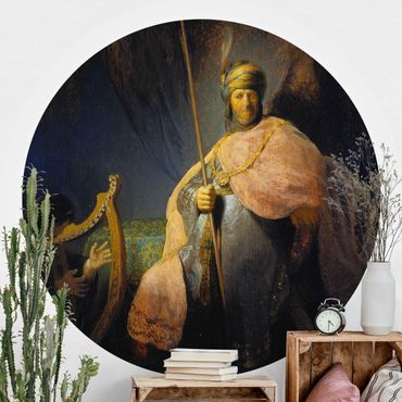 Self-adhesive round wallpaper - Rembrandt van Rijn - David playing the Harp to Saul