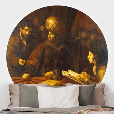 Self-adhesive round wallpaper - Rembrandt Van Rijn - Parable of the Labourers