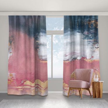 Curtain - Pink Storm With Gold