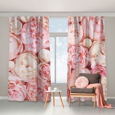 Curtain - Roses Rosé Coral Shabby