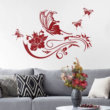 Wall sticker - Butterfly vine ornament