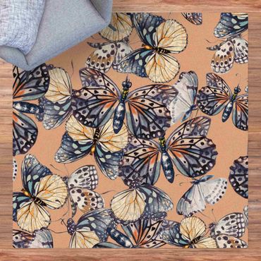 Cork mat - Swarm Of Butterflies Moth - Square 1:1