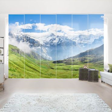 Sliding panel curtains set - Swiss Alpine Panorama - Panel