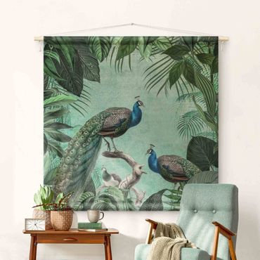 Tapestry - Shabby Chic Collage - Noble Peacock