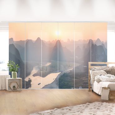 Sliding panel curtain - Sunrise In Mountainous Landscape
