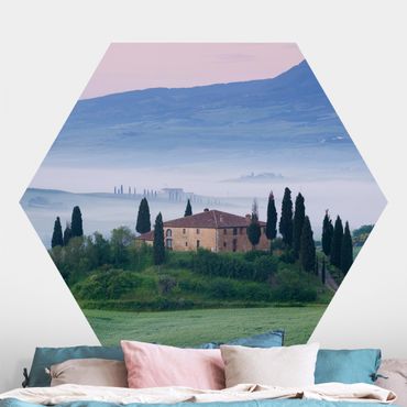 Self-adhesive hexagonal pattern wallpaper - Sunrise In Tuscany