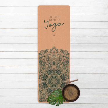 Yoga mat - Text All You Need Is Yoga Blue