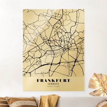 Glass print - Frankfurt City City Map - Classical