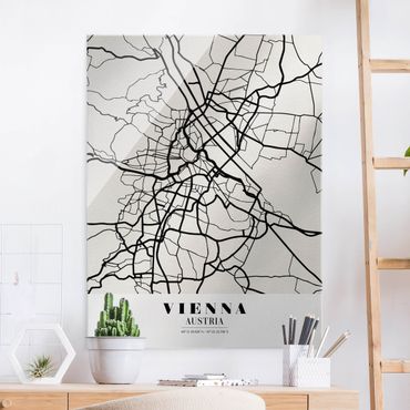 Glass print - Vienna City Map - Classic