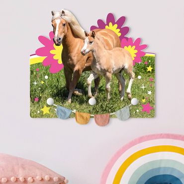 Coat rack for children - Mare and Foal Galloping
