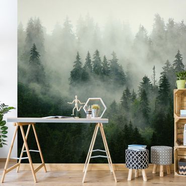 Wallpaper - Deep Green Fir Forest In The Fog