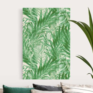 Natural canvas print - Tropical Undergrowth Green - Portrait format 2:3
