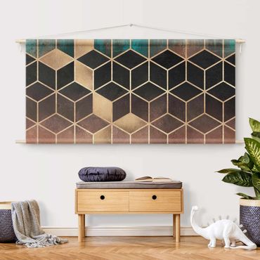 Tapestry - Turquoise Rosé Golden Geometry