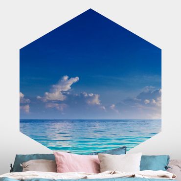 Self-adhesive hexagonal pattern wallpaper - Turquoise Lagoon