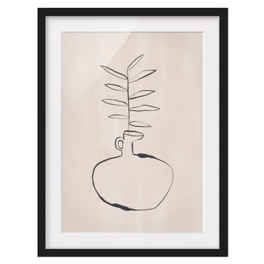 Framed prints - Ink drawing flower vase
