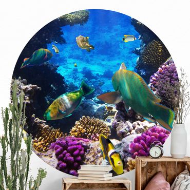 Self-adhesive round wallpaper beach - Underwater Dreams