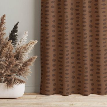 Curtain - Unequal Dots Pattern - Fawn Brown
