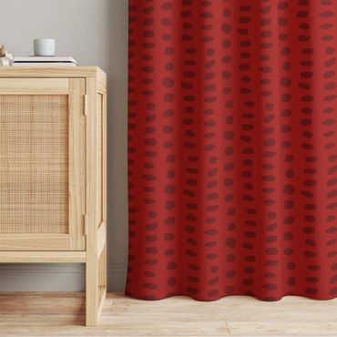 Curtain - Unequal Dots Pattern - Red