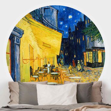 Self-adhesive round wallpaper - Vincent van Gogh - Café Terrace at Night