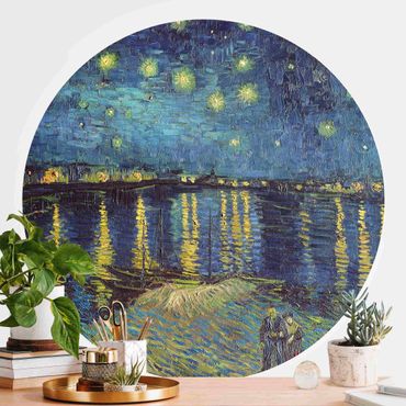 Self-adhesive round wallpaper - Vincent Van Gogh - Starry Night Over The Rhone