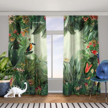 Curtain - Vintage Colorful Jungle