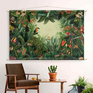Tapestry - Vintage Colorful Jungle