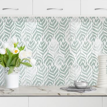 Kitchen wall cladding - Vintage Pattern Branch With Leaves II