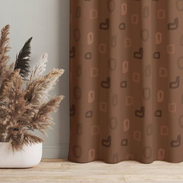 Curtain - Vintage Dots - Fawn Brown