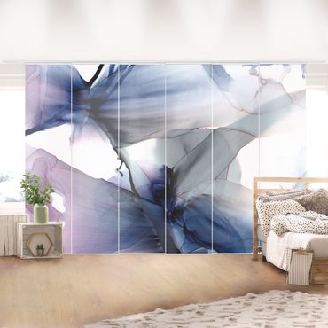 Sliding panel curtains set - Fluid Purple - Panel