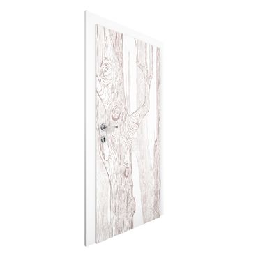 Door wallpaper - No.MW2 Living Forest White-Brown