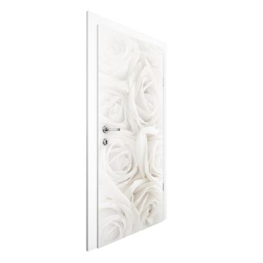 Door wallpaper - White Roses