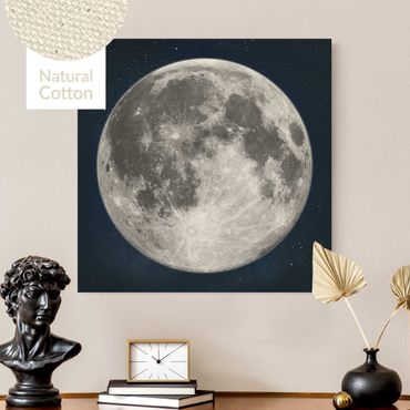 Natural canvas print - Full Moon In Starry Skies - Square 1:1