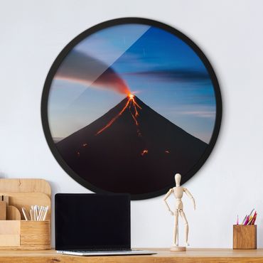Circular framed print - Volcano