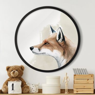 Circular framed print - Forest Friends -  Fox